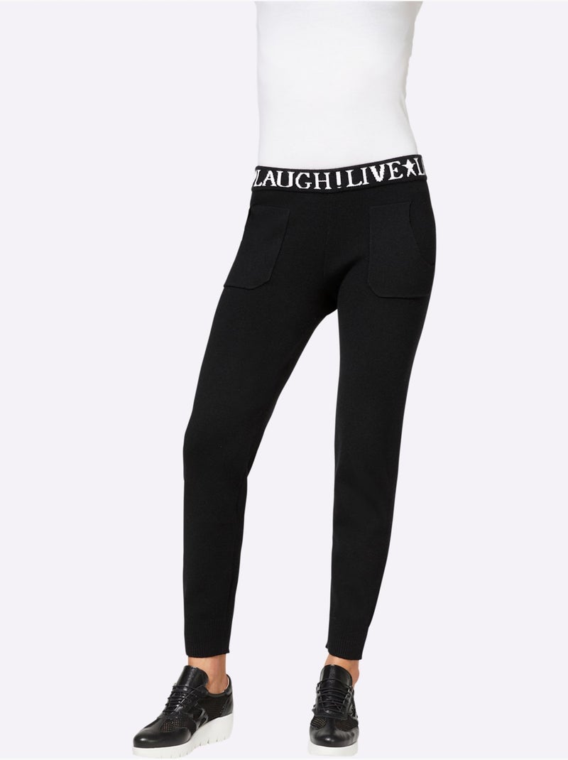 Pantalon En Tricot Tricot Fin Et Doux - Taille Standard - helline Noir - Kiabi