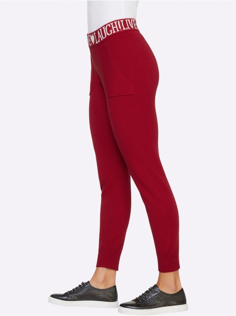 Pantalon En Tricot Tricot Fin Et Doux - Taille Standard - helline Rouge - Kiabi