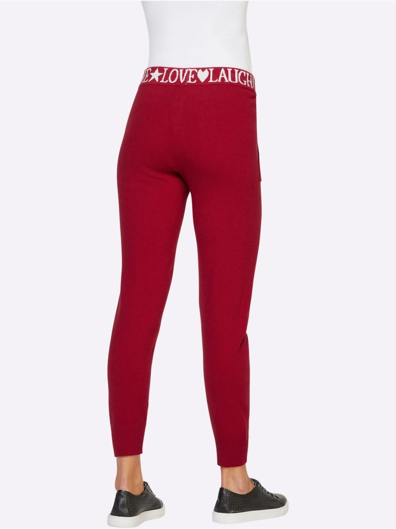 Pantalon En Tricot Tricot Fin Et Doux - Taille Standard - helline Rouge - Kiabi
