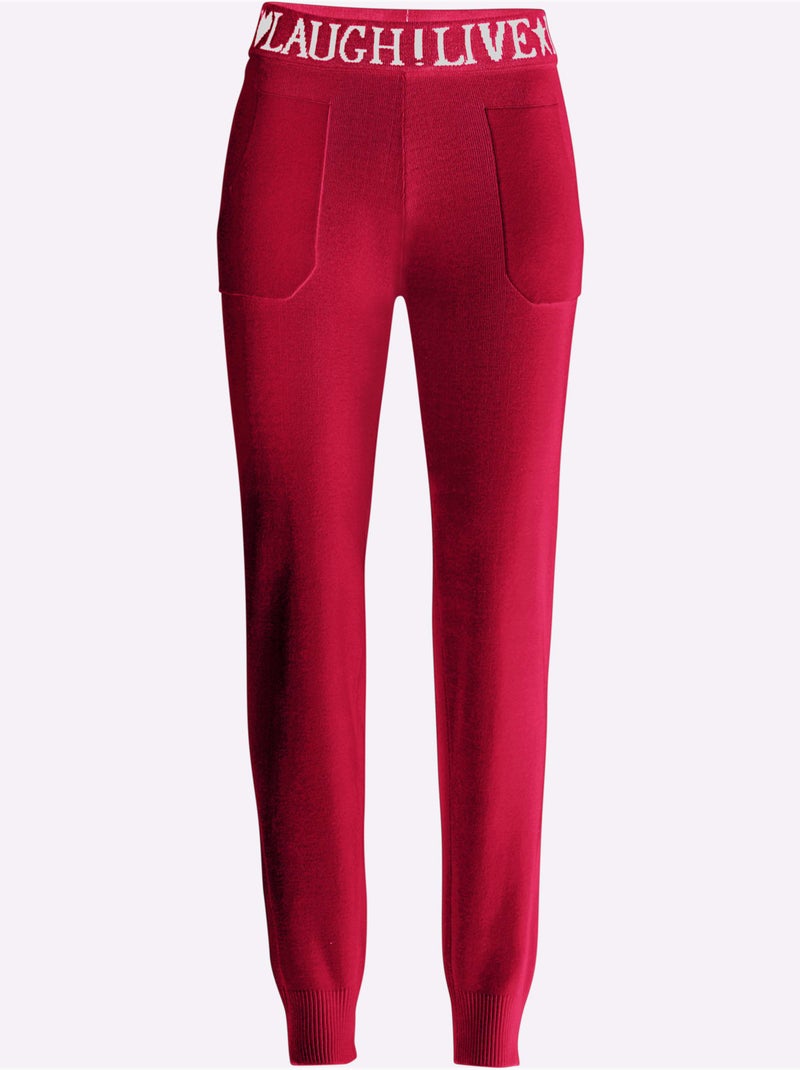 Pantalon En Tricot Tricot Fin Et Doux - Taille Standard - helline Rouge - Kiabi