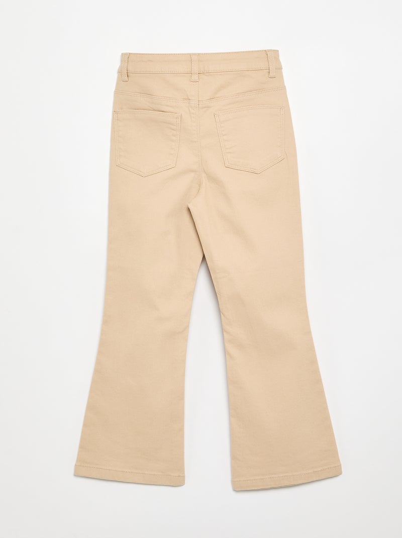 Pantalon en twill à taille ajustable Beige - Kiabi