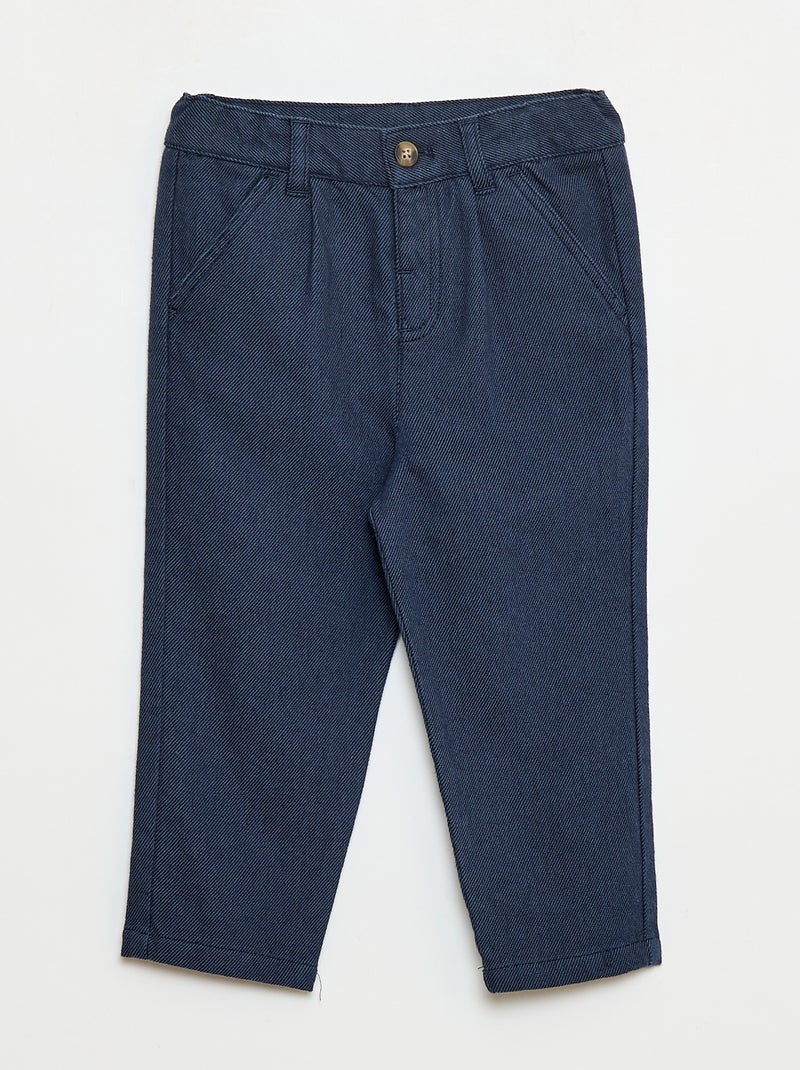 Pantalon en twill avec 2 vraies poches Bleu - Kiabi