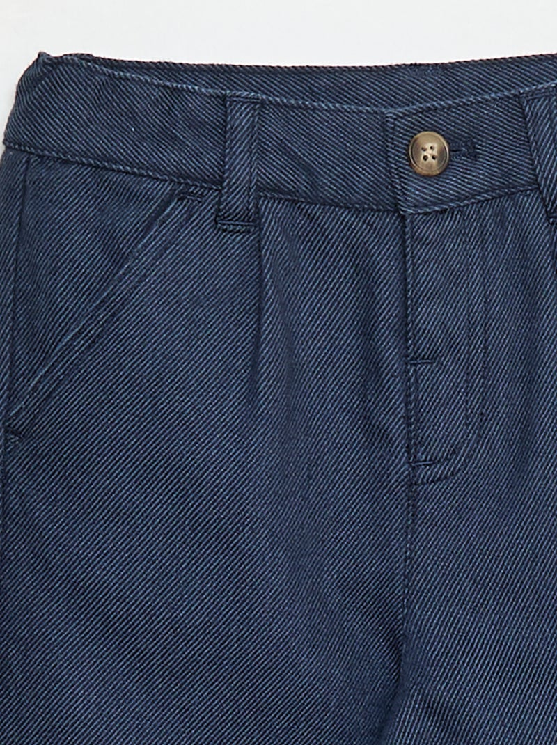 Pantalon en twill avec 2 vraies poches Bleu - Kiabi
