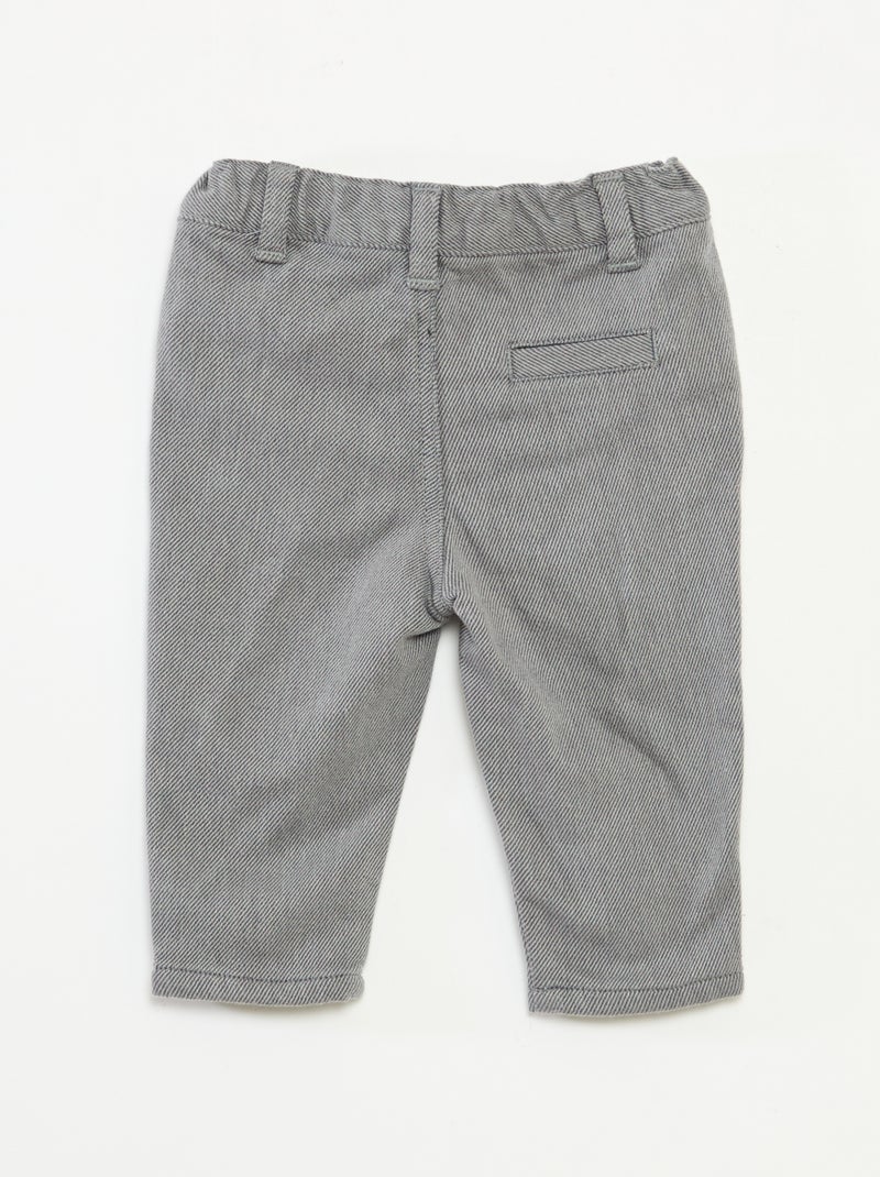 Pantalon en twill avec 2 vraies poches Gris - Kiabi