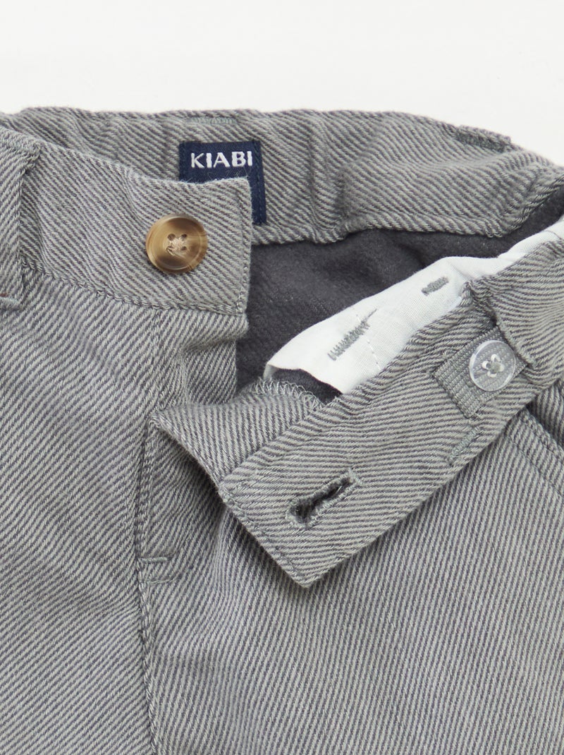 Pantalon en twill avec 2 vraies poches Gris - Kiabi