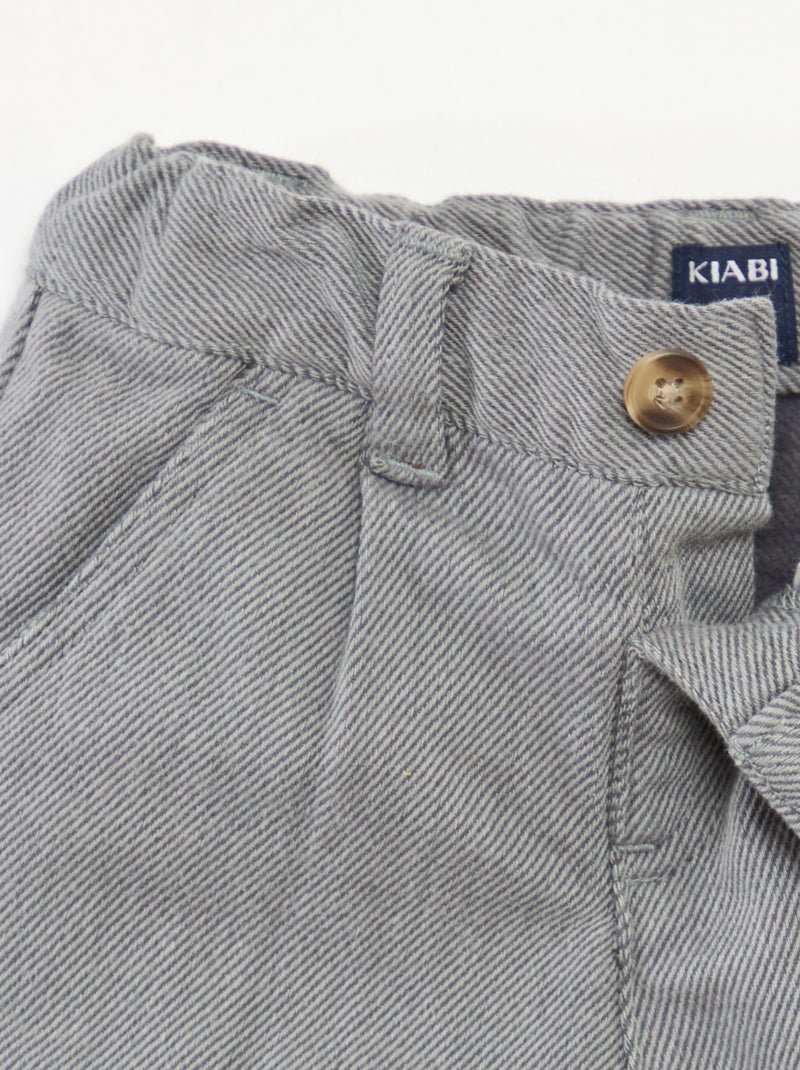 Pantalon en twill avec 2 vraies poches Gris - Kiabi
