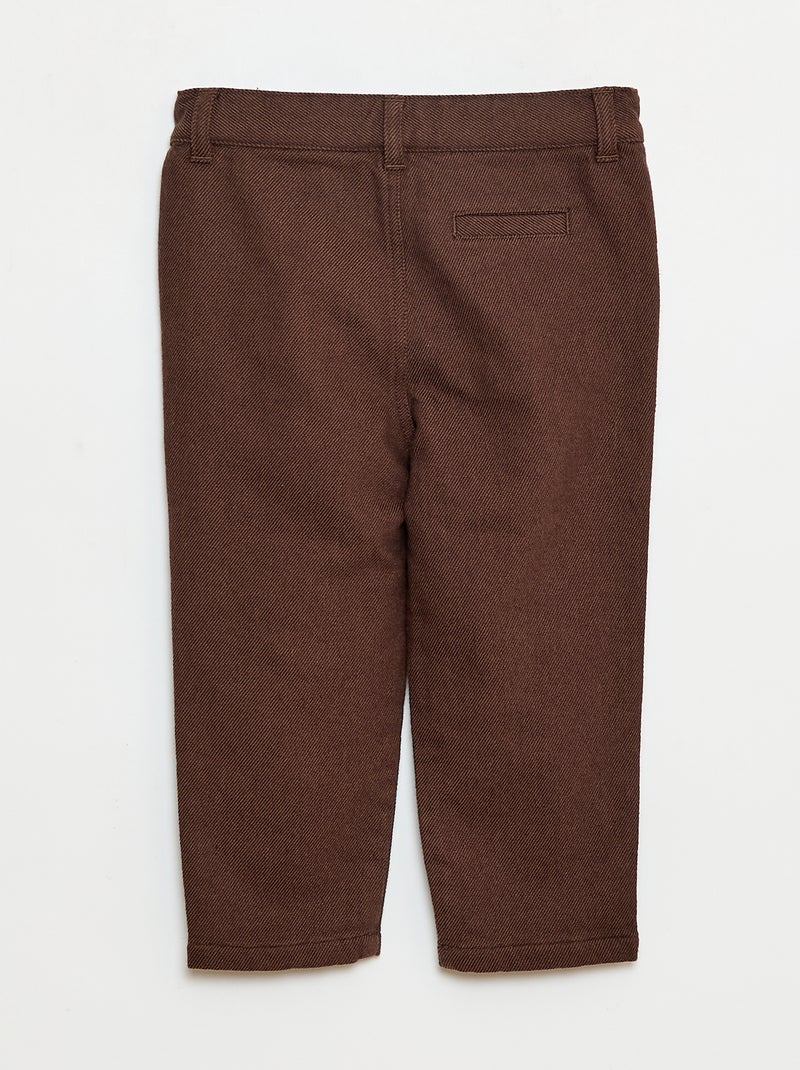 Pantalon en twill avec 2 vraies poches Marron - Kiabi