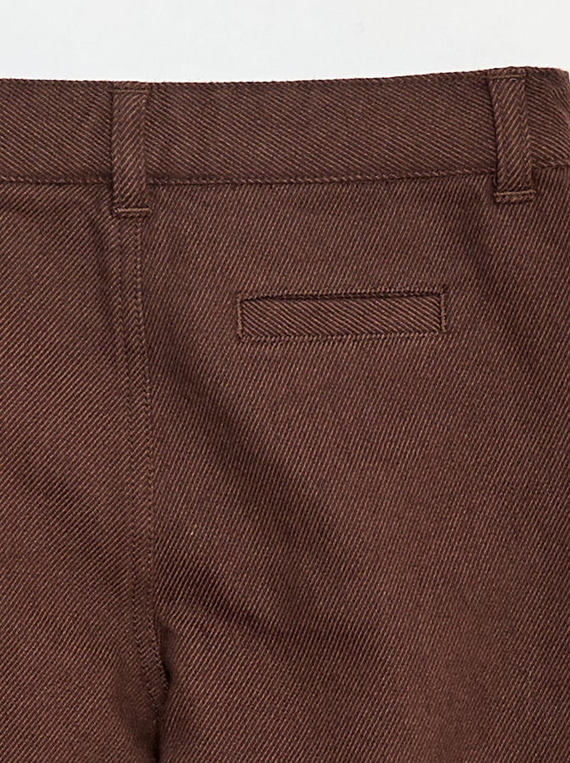 Pantalon en twill avec 2 vraies poches Marron - Kiabi
