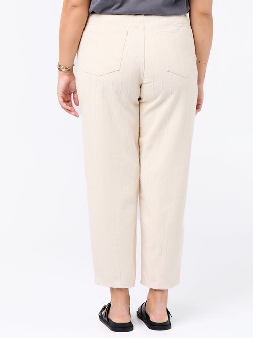 Pantalon en twill avec abrasions fantaisies verticales - Kiabi