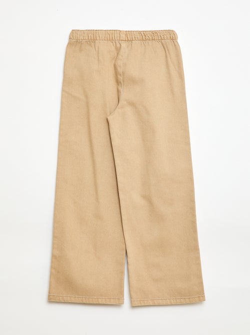 Pantalon en twill avec cordons de serrage - Kiabi