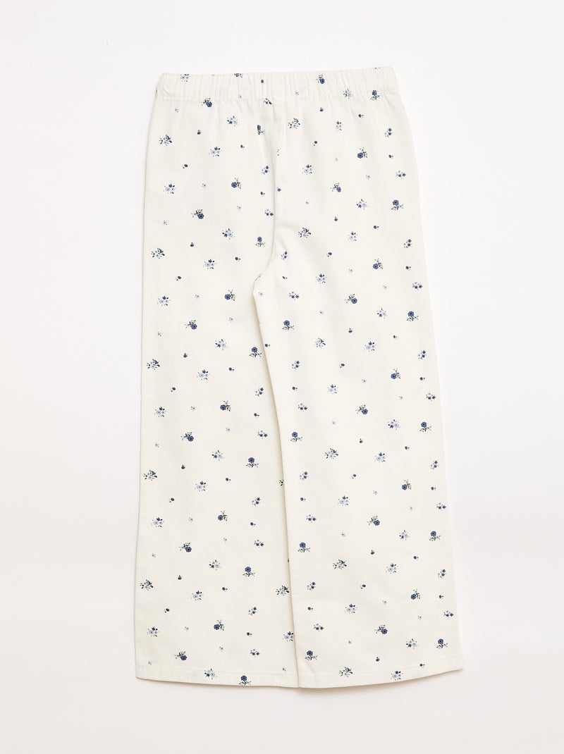 Pantalon en twill avec cordons de serrage Blanc - Kiabi