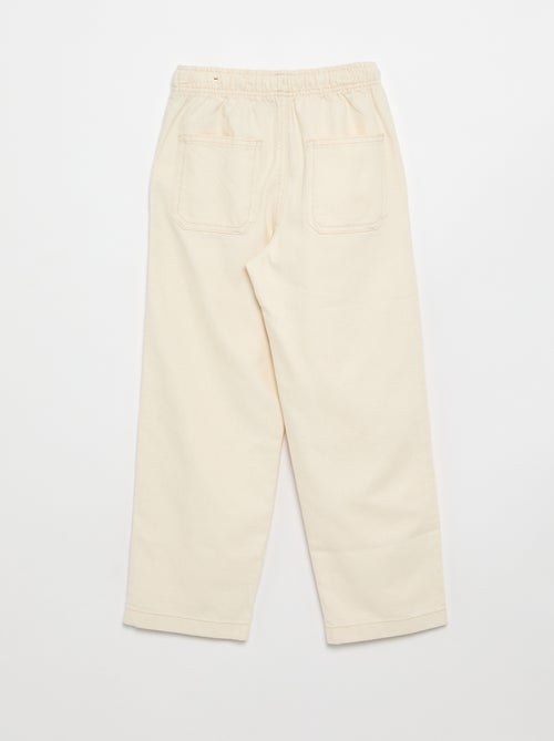 Pantalon en twill avec cordons de serrage - Kiabi