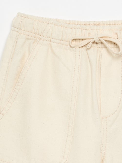 Pantalon en twill avec cordons de serrage - Kiabi