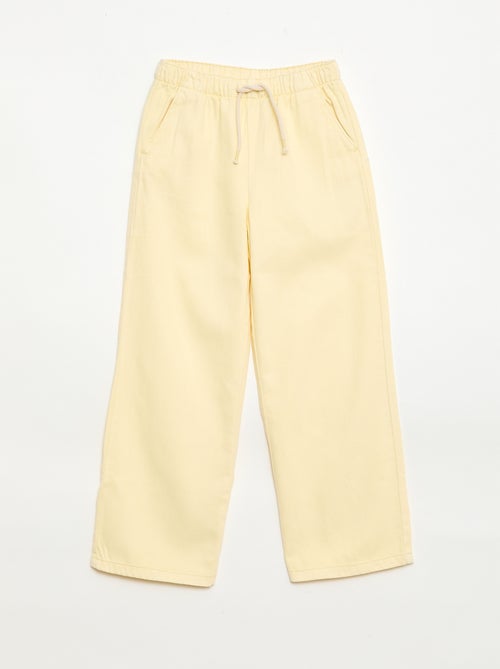 Pantalon en twill avec cordons de serrage - Kiabi