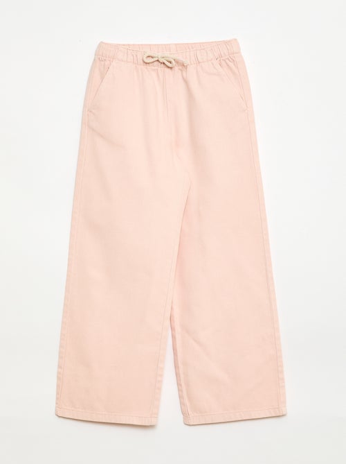 Pantalon en twill avec cordons de serrage - Kiabi