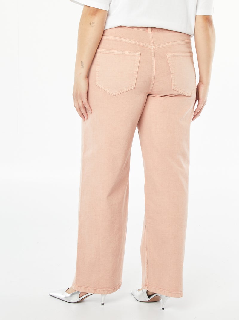 Pantalon en twill avec fine ceinture à nouer ROSE - Kiabi