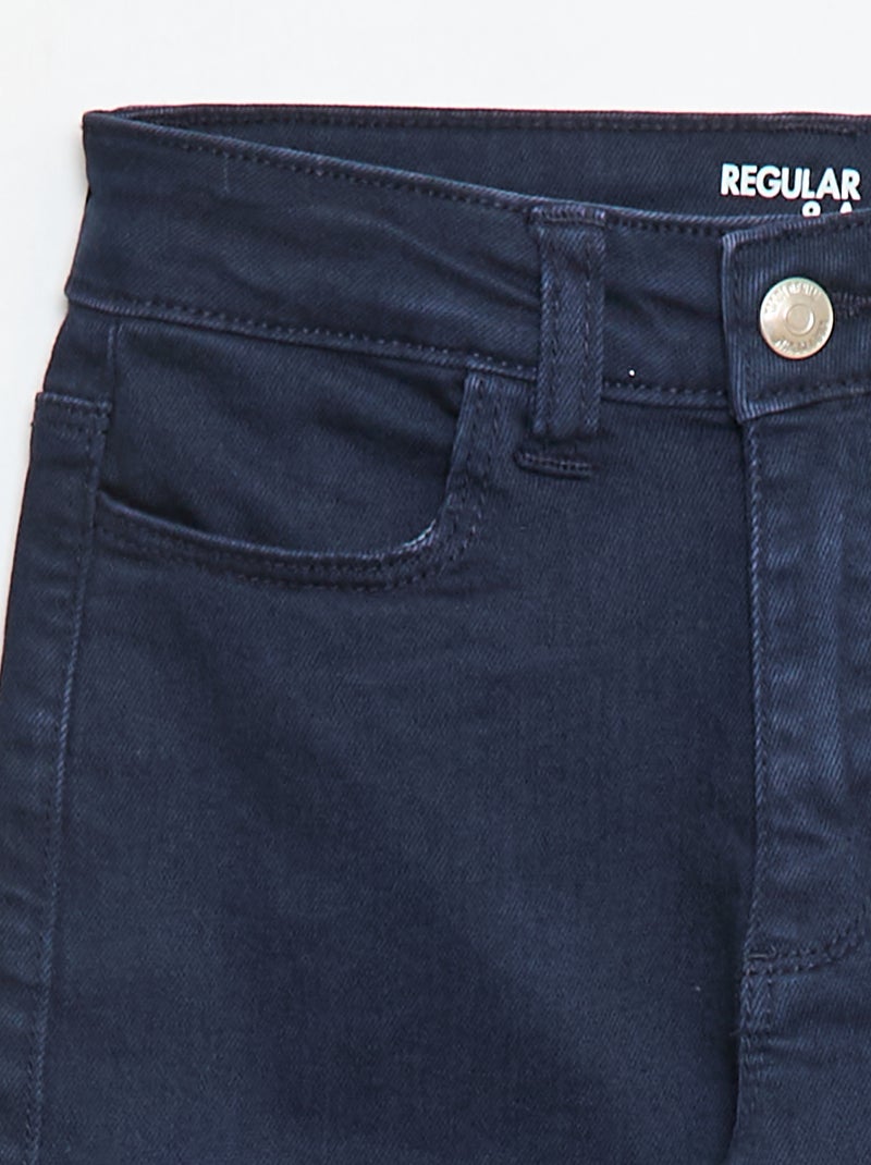 Pantalon en twill avec ouverture pressionnée - Bleu - Kiabi