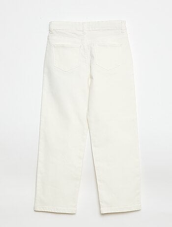 Pantalon en twill avec ouverture pressionnée - Coupe + confortable