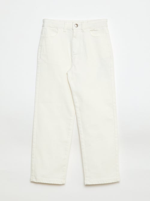 Pantalon en twill avec ouverture pressionnée - Coupe + confortable - Kiabi