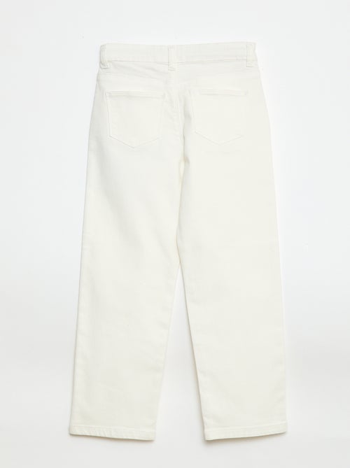Pantalon en twill avec ouverture pressionnée - Coupe + confortable - Kiabi
