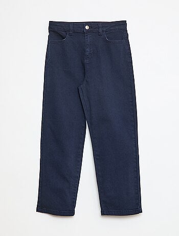 Pantalon en twill avec ouverture pressionnée - Coupe + confortable
