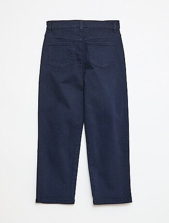 Pantalon en twill avec ouverture pressionnée - Coupe + confortable