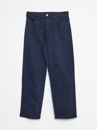 Pantalon en twill avec ouverture pressionnée - Coupe + confortable