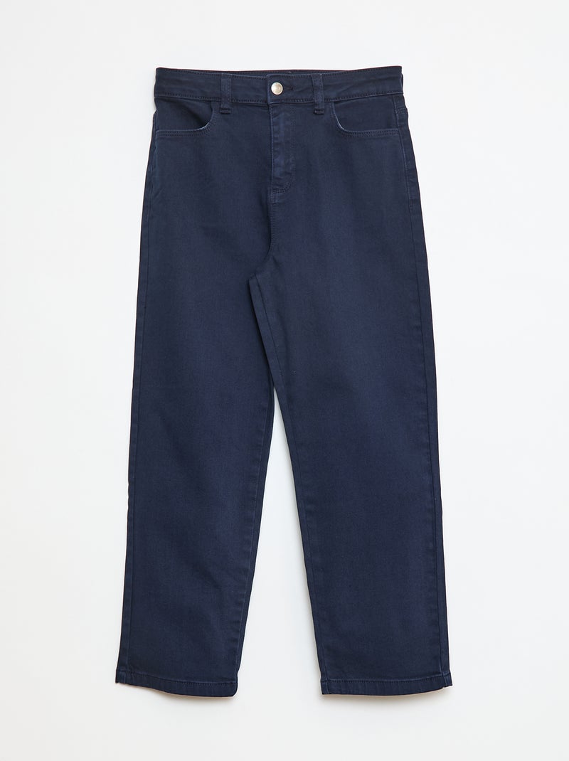 Pantalon en twill avec ouverture pressionnée - Coupe + confortable Bleu - Kiabi