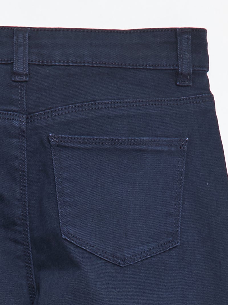 Pantalon en twill avec ouverture pressionnée - Coupe + confortable Bleu - Kiabi