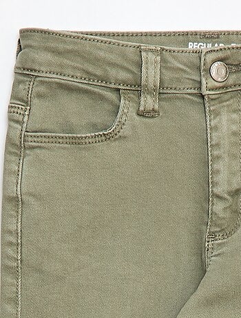 Pantalon en twill avec ouverture pressionnée -