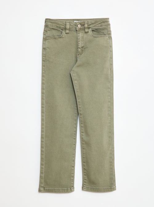 Pantalon en twill avec ouverture pressionnée - - Kiabi