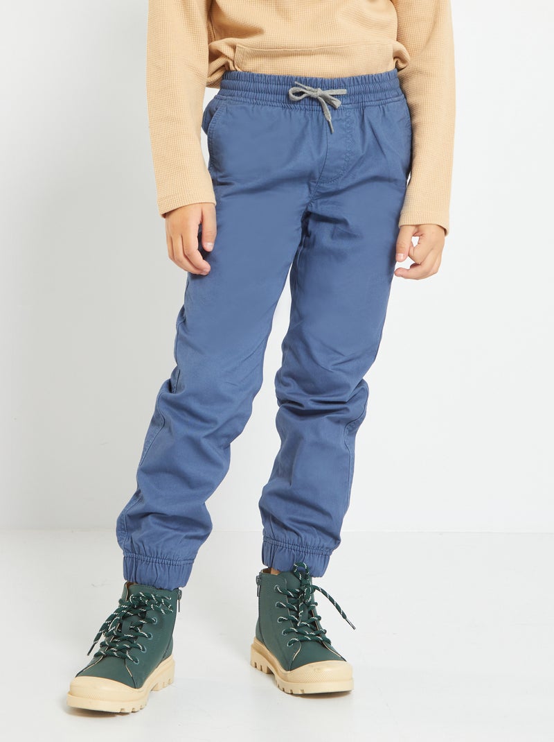 Pantalon en twill bleu foncé - Kiabi