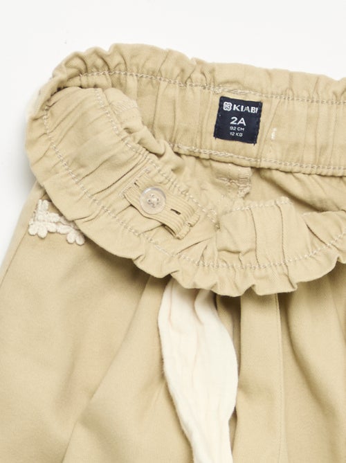 Pantalon en twill + ceinture à nouer - Kiabi Pantalon en twill + ceinture à nouer - Kiabi
