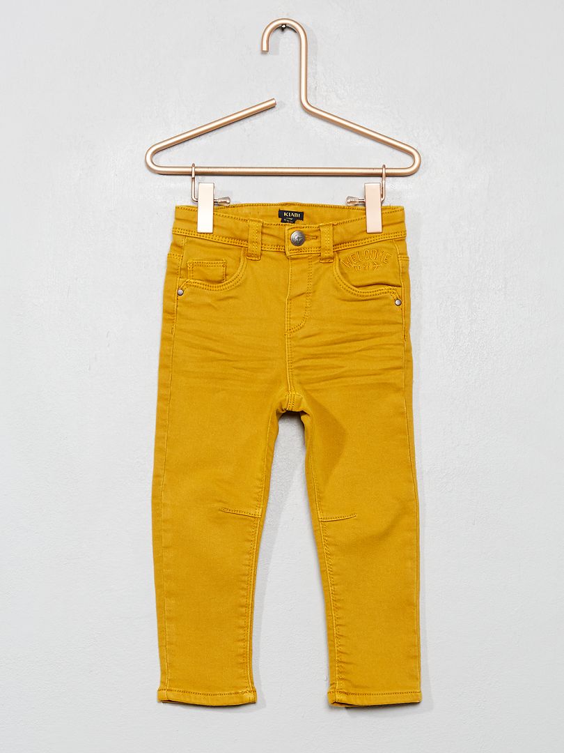 Pantalon en twill coupe slim jaune - Kiabi