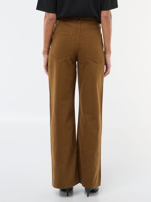 Pantalon en twill de coton avec ceinture décalée - Kiabi