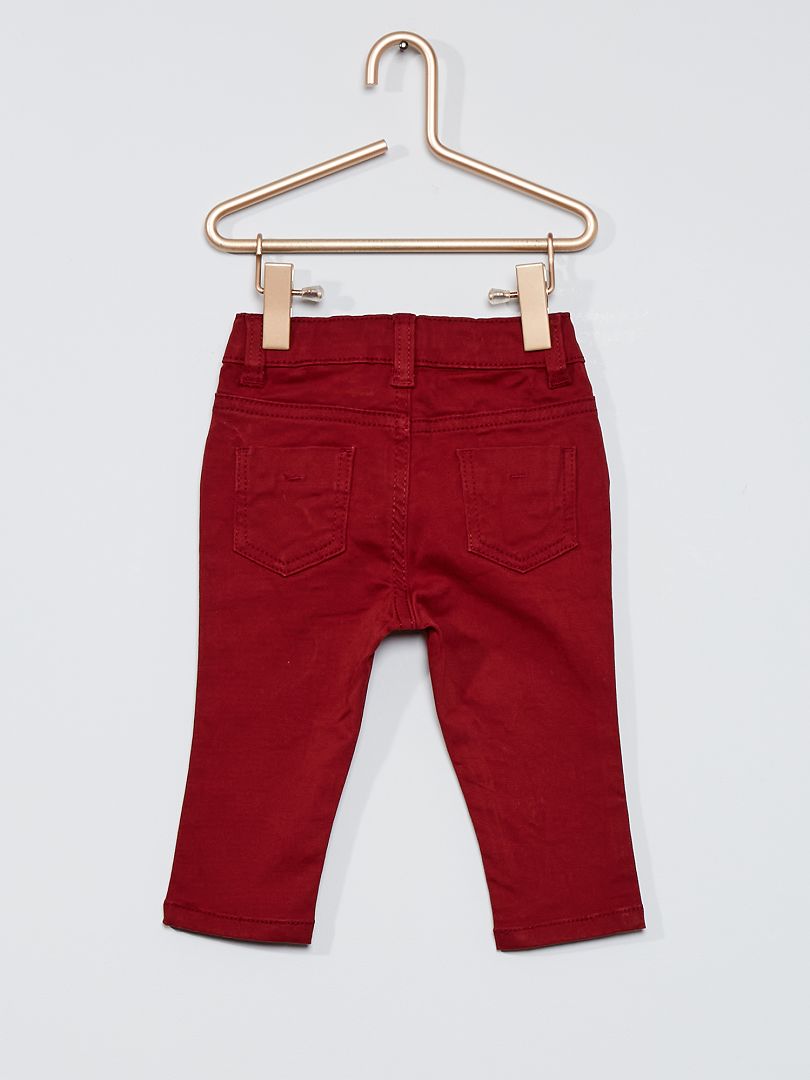 Pantalon en twill de coton uni Bordeaux Kiabi 7.00