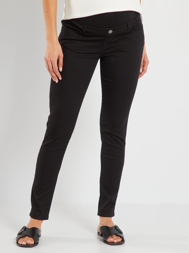 Pantalon en twill de grossesse noir - Kiabi