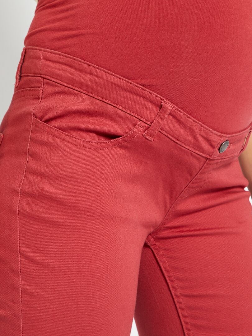 Pantalon en twill de grossesse rouge - Kiabi