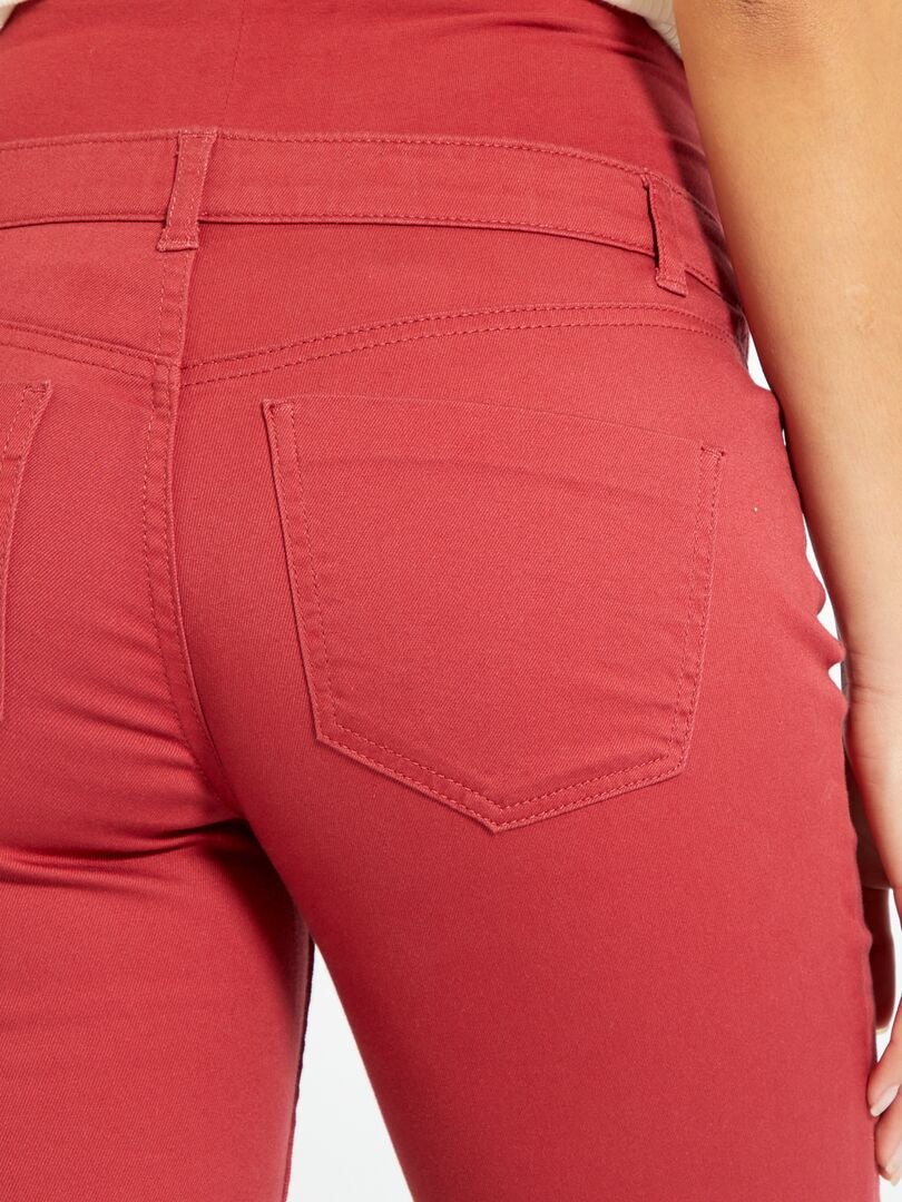 Pantalon en twill de grossesse rouge - Kiabi