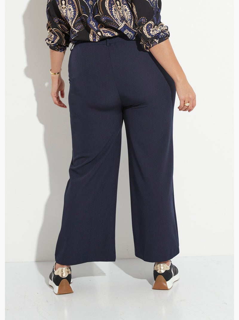 Pantalon en twill léger coupe large - AFIBEL Bleu marine - Kiabi