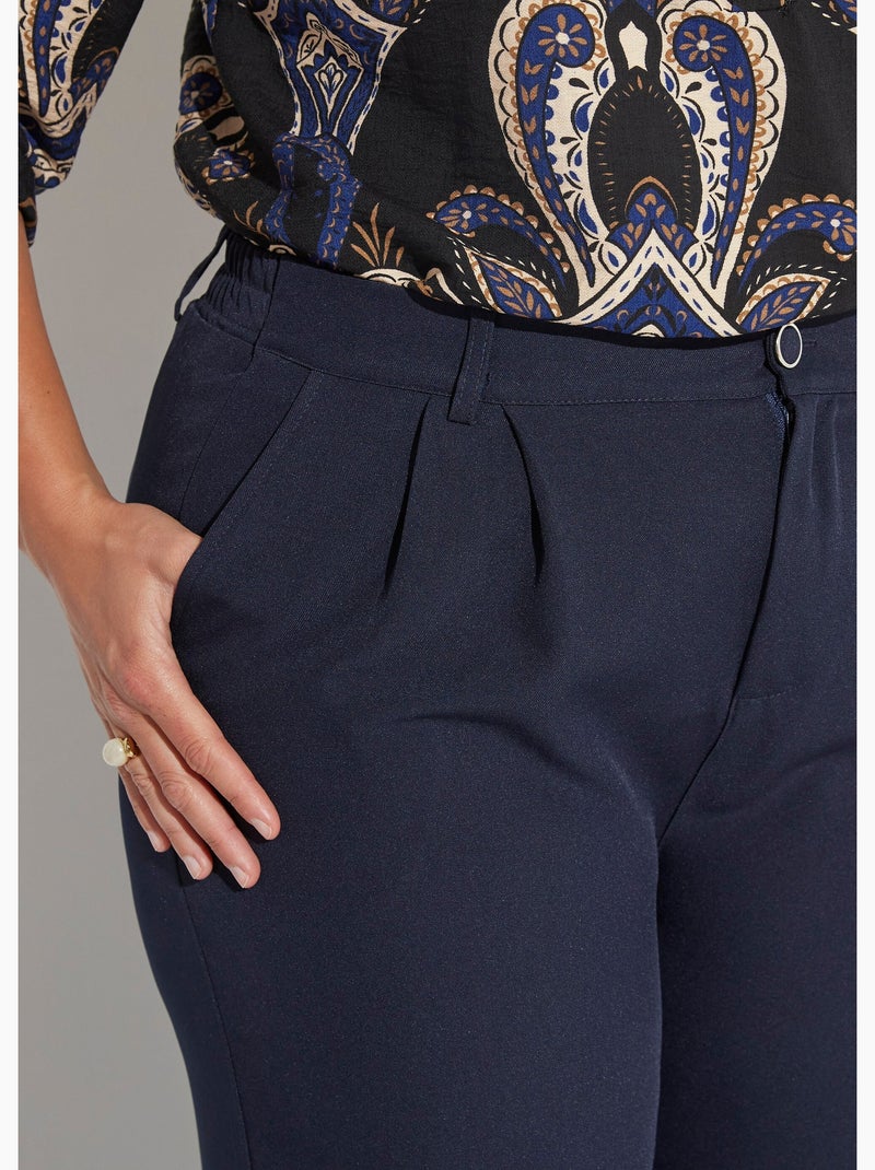 Pantalon en twill léger coupe large - AFIBEL Bleu marine - Kiabi