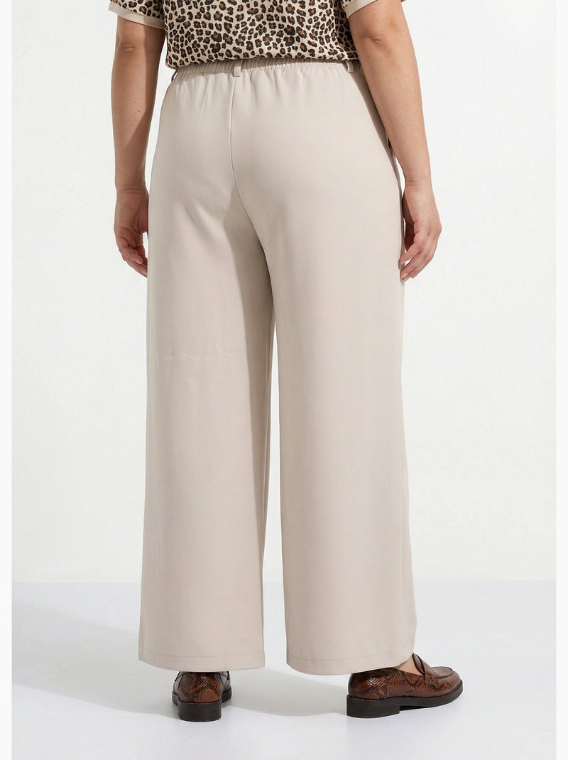 Pantalon en twill léger coupe large - AFIBEL Ecru - Kiabi