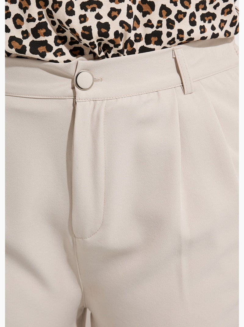 Pantalon en twill léger coupe large - AFIBEL Ecru - Kiabi