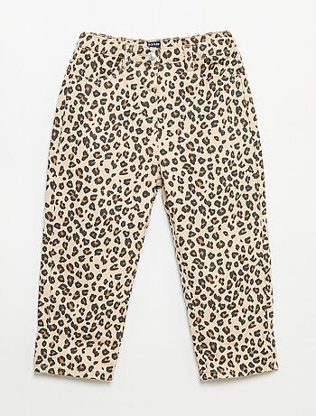 Pantalon en twill motif léopard