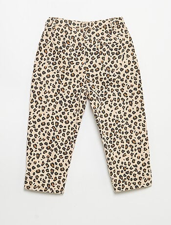 Pantalon en twill motif léopard