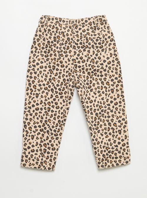 Pantalon en twill motif léopard - Kiabi