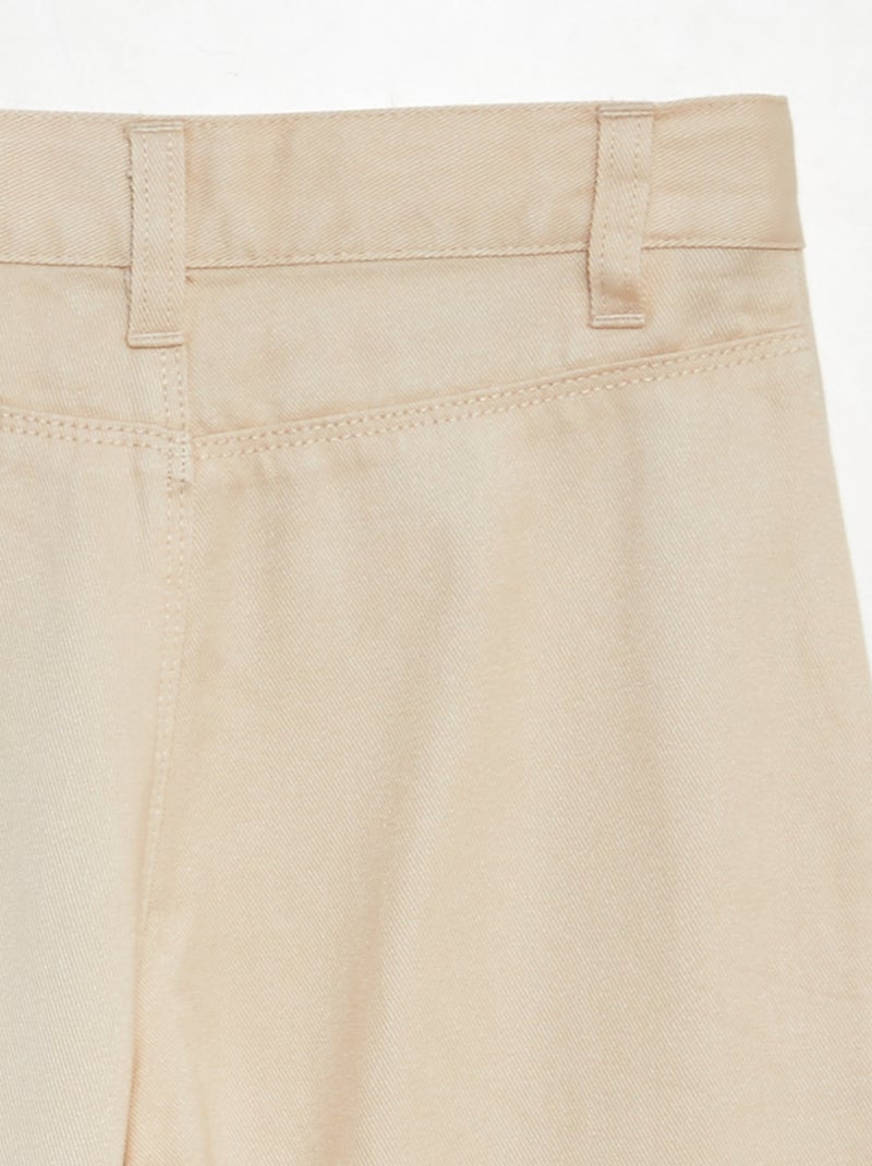 Pantalon en twill multipoches Beige - Kiabi