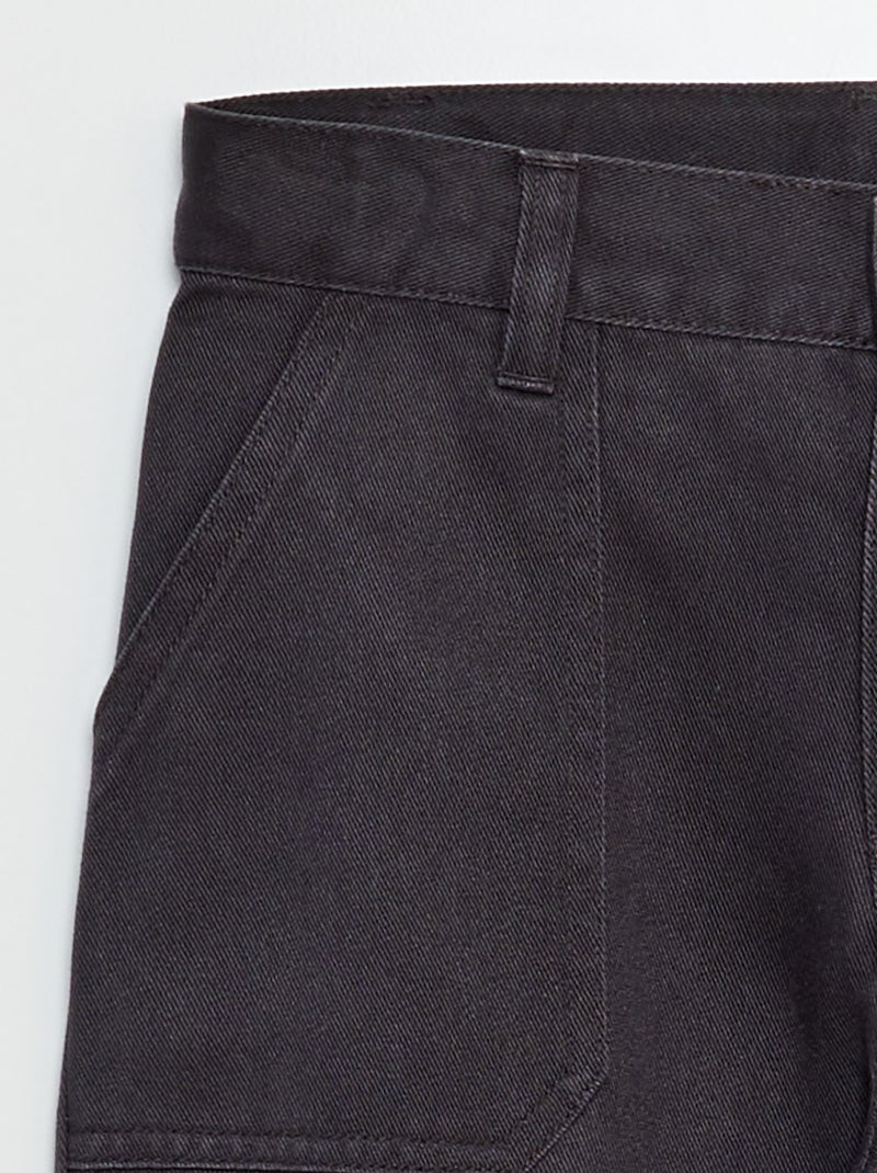 Pantalon en twill multipoches Noir - Kiabi