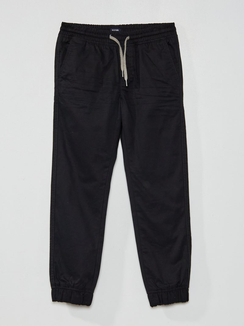 Pantalon en twill noir - Kiabi