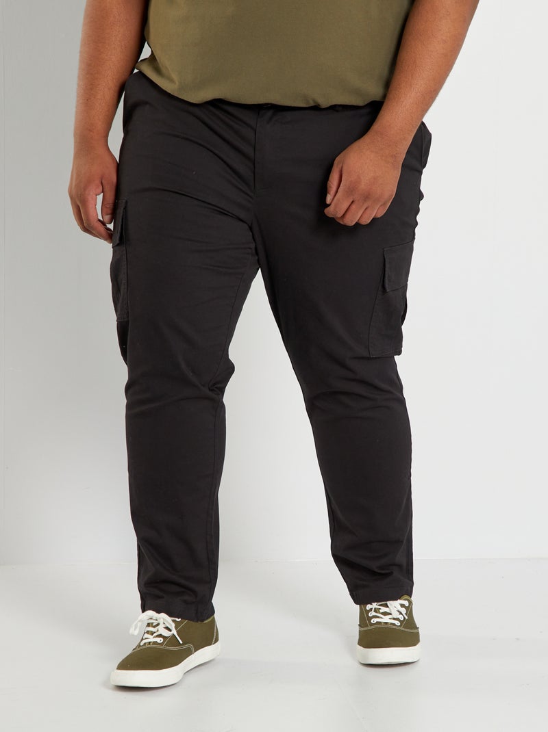 Pantalon en twill noir - Kiabi